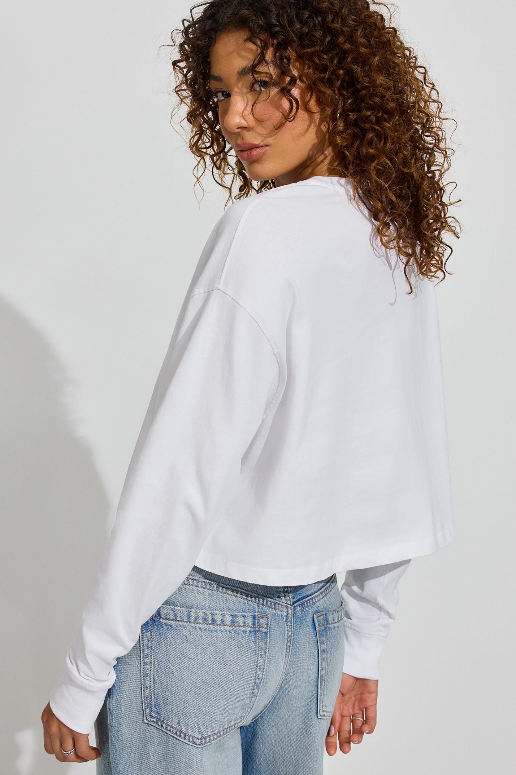 Oversized Henley Long Sleeve Top Product Image