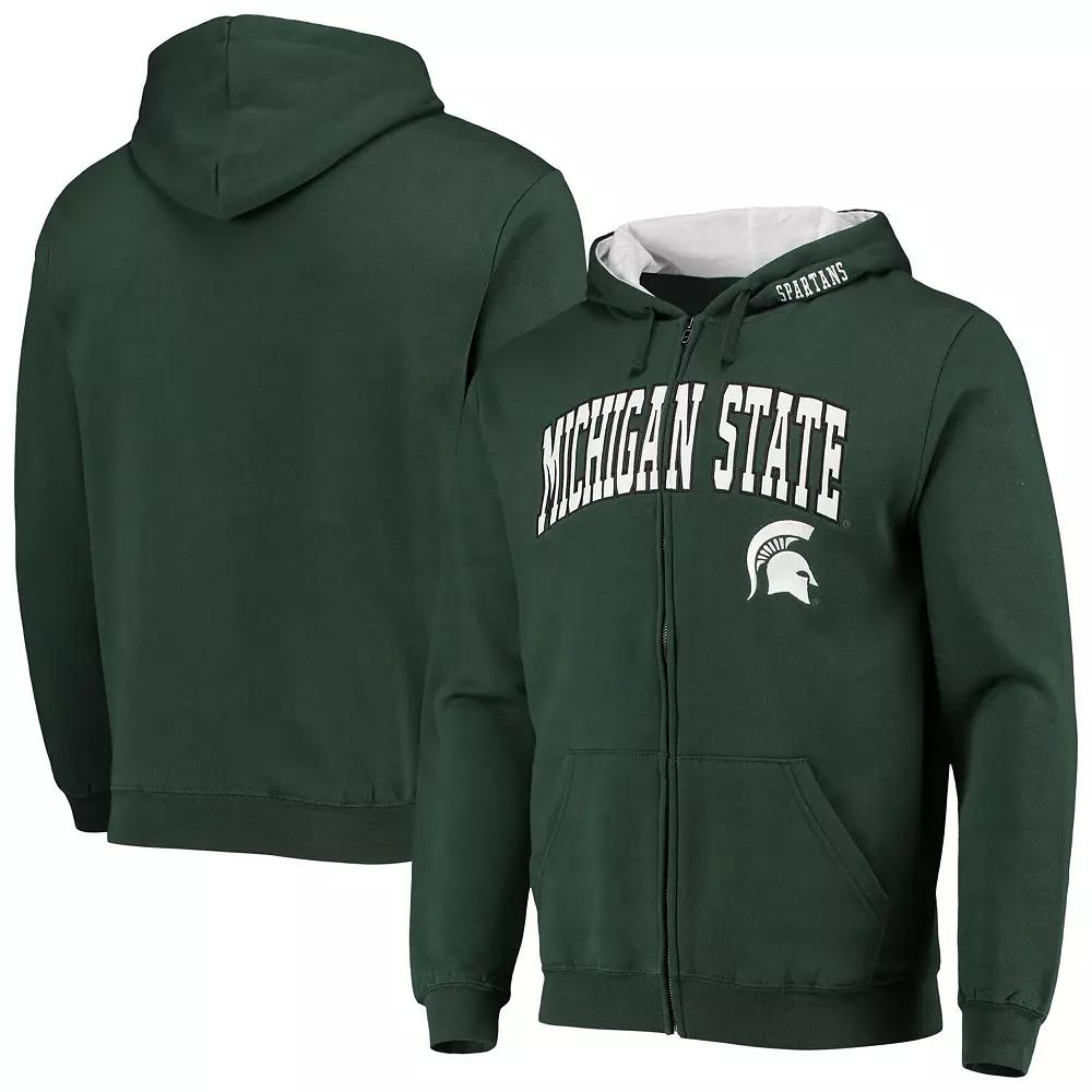 Men's Colosseum Green Michigan State Spartans Arch & Logo 3.0 Full-Zip Hoodie,  Product Image