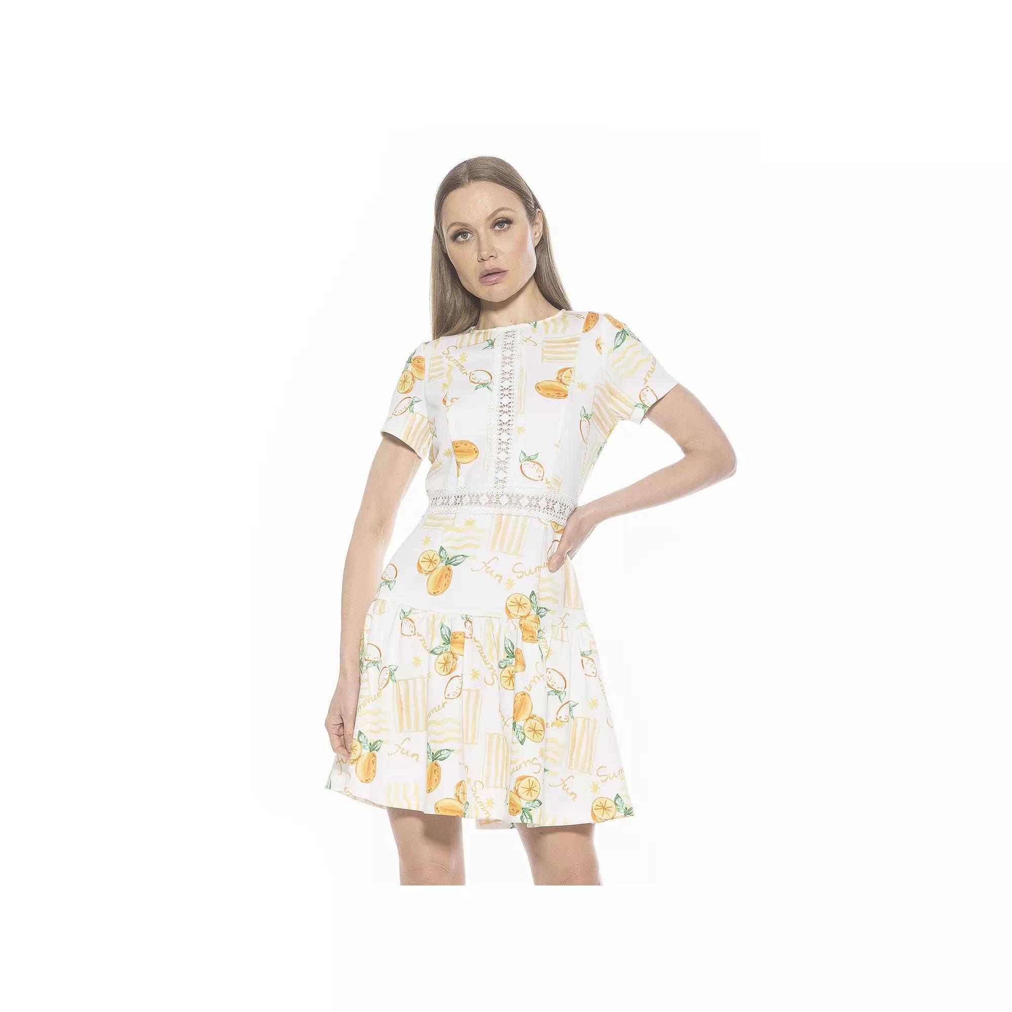 Women's ALEXIA ADMOR Alexa Lace Trim Floral Print Mini Dress,  Product Image