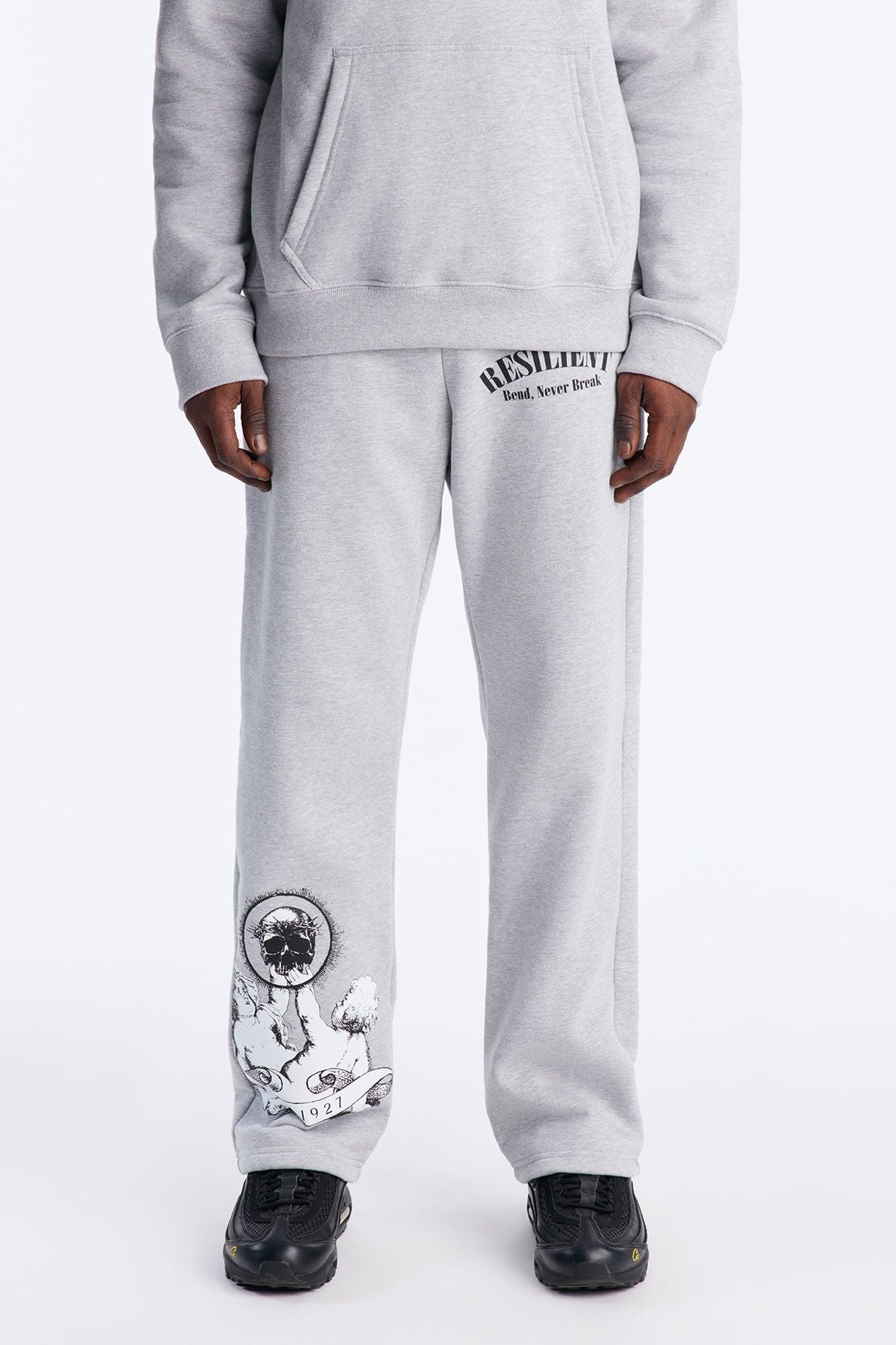 Blessed And Resilient Baggy Sweatpants - Heather Grey Product Image