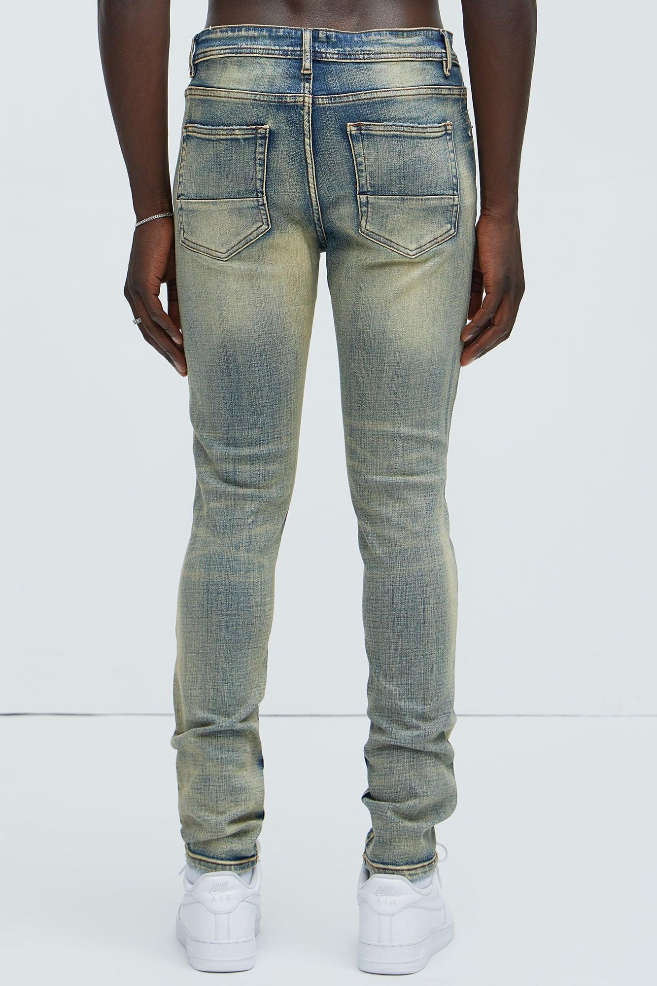 Don't Distressed Skinny Jeans - Vintage Blue Wash Product Image