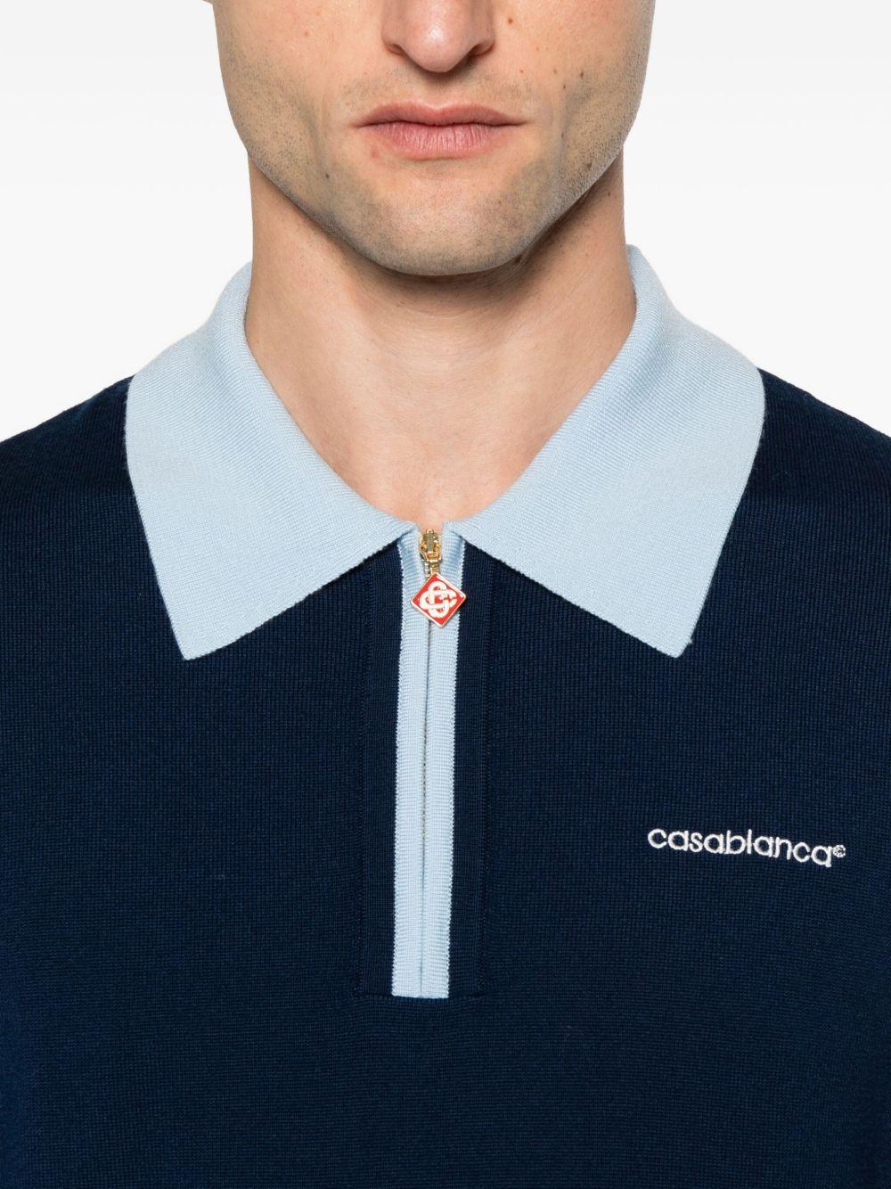 zip-front polo shirt Product Image