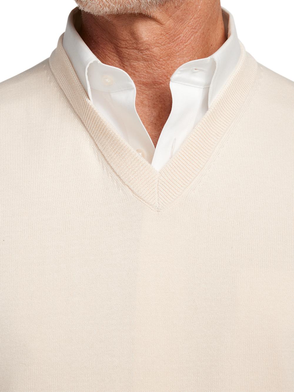 Supima Cotton Vest - Ivory Product Image