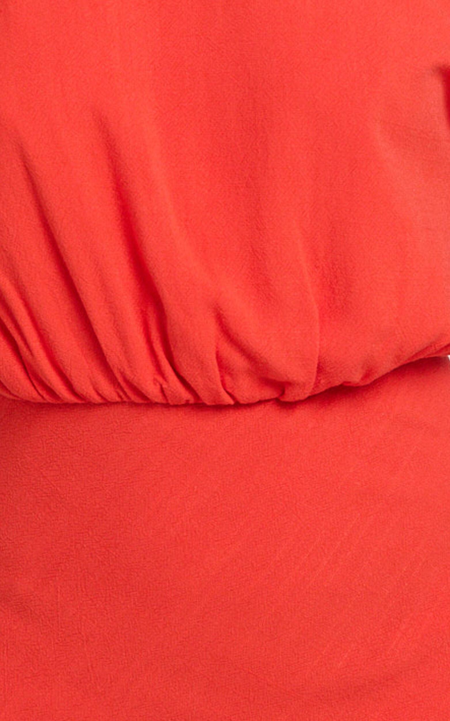 Nellie Mini Linen Dress - Linen One Shoulder Mini Dress in Orange Product Image