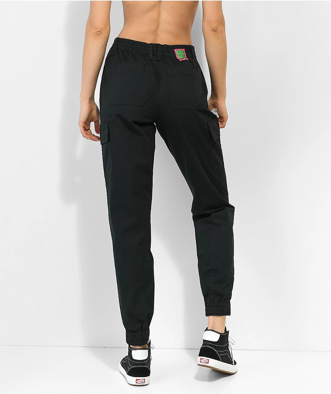 Empyre Emory Elastic Waist Black Cargo Jogger Pants Product Image