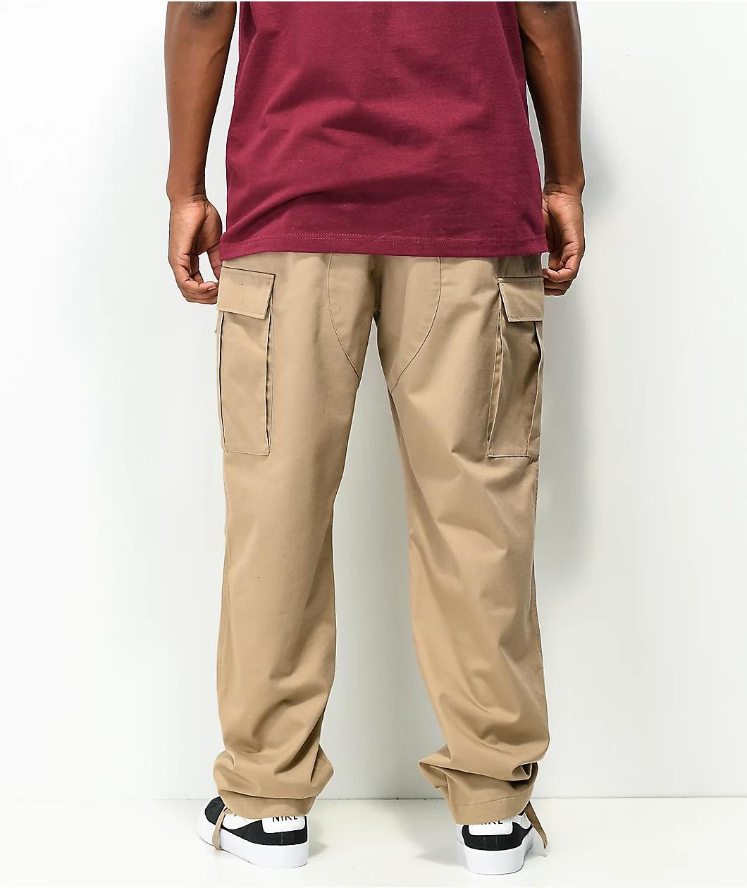 Empyre Loose Fit Khaki Cargo Skate Pants Product Image