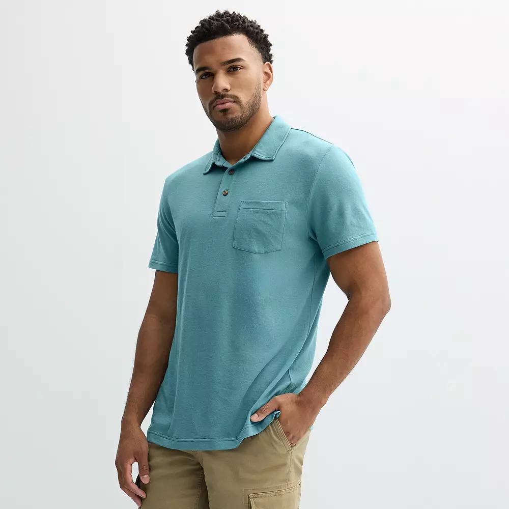 Men's Sonoma Goods For Life® Supersoft Short Sleeve Polo, Size: XXL, Medium Blue Product Image