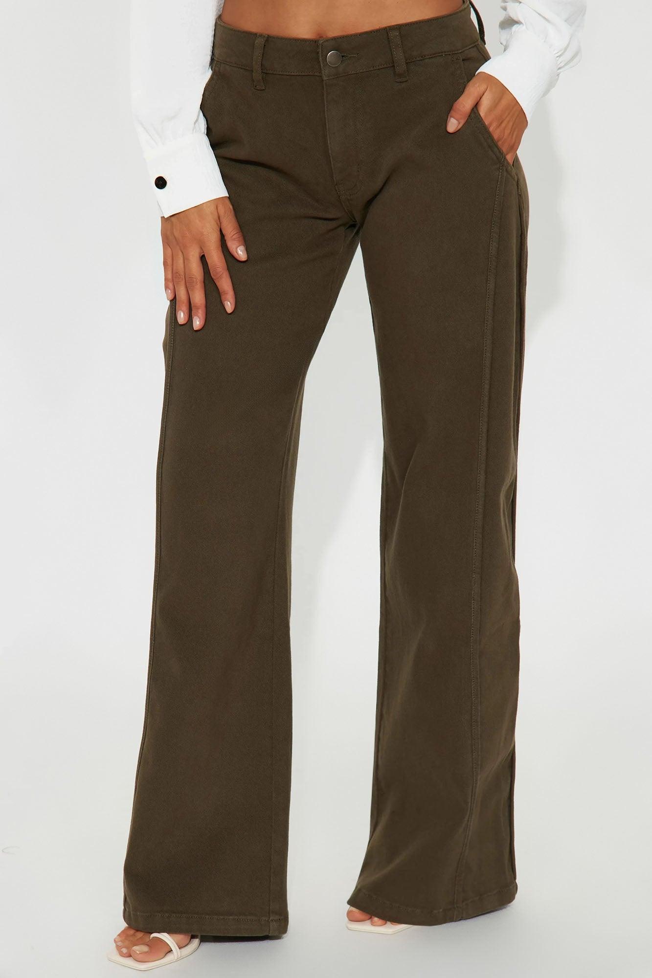 Myrena Wide Leg Pant - Olive Female Product Image