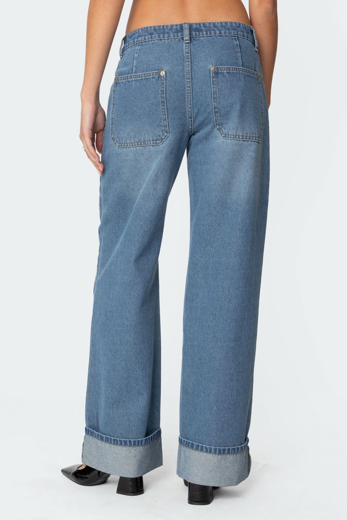 Madi Cuffed Low Rise Baggy Jeans Product Image