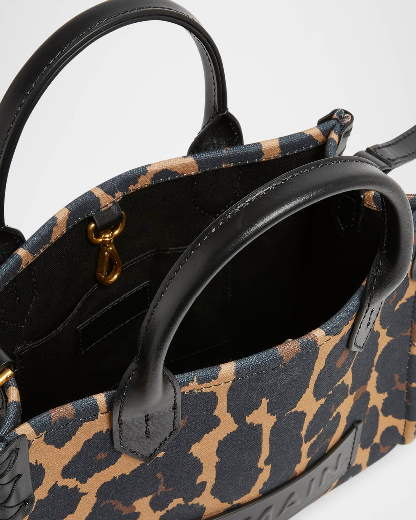 B-Army Small Shopper Shoulder Bag in Leopard-Print Canvas Product Image