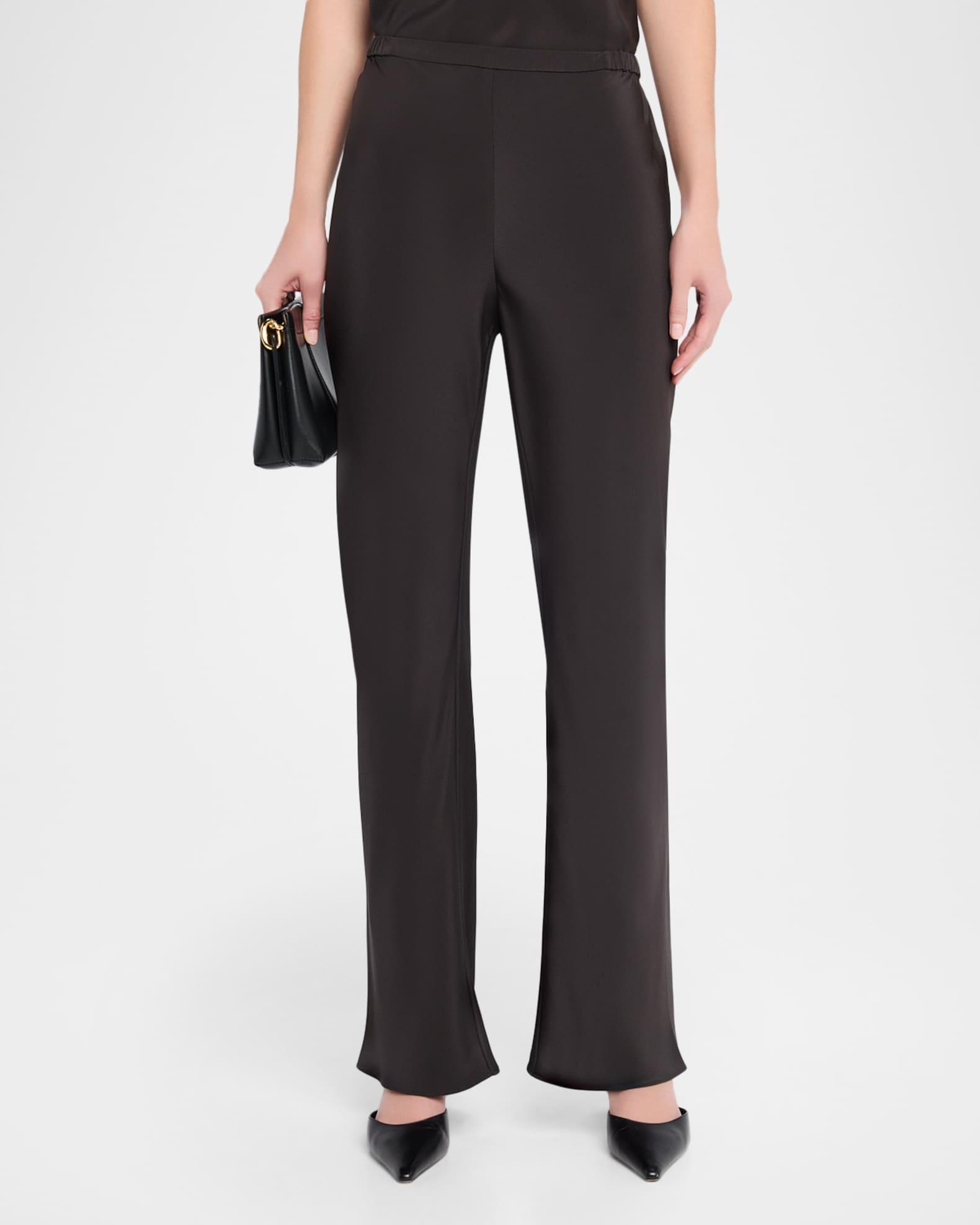 Straight-Leg Silk Pants Product Image