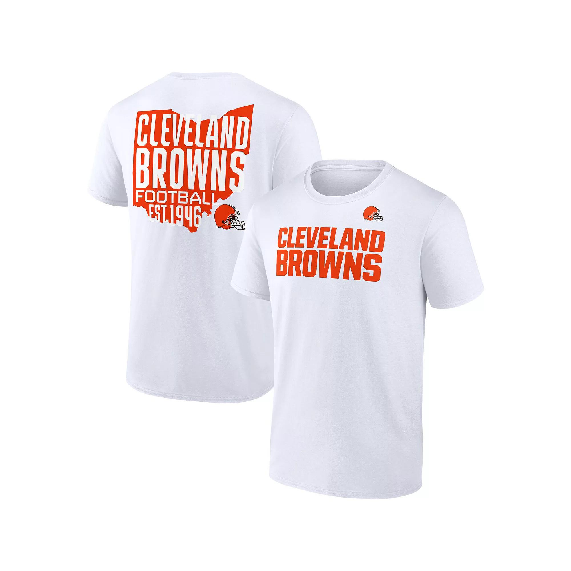 Men's Fanatics Branded White Cleveland Browns Hot Shot State T-Shirt, Size: 3XL Product Image