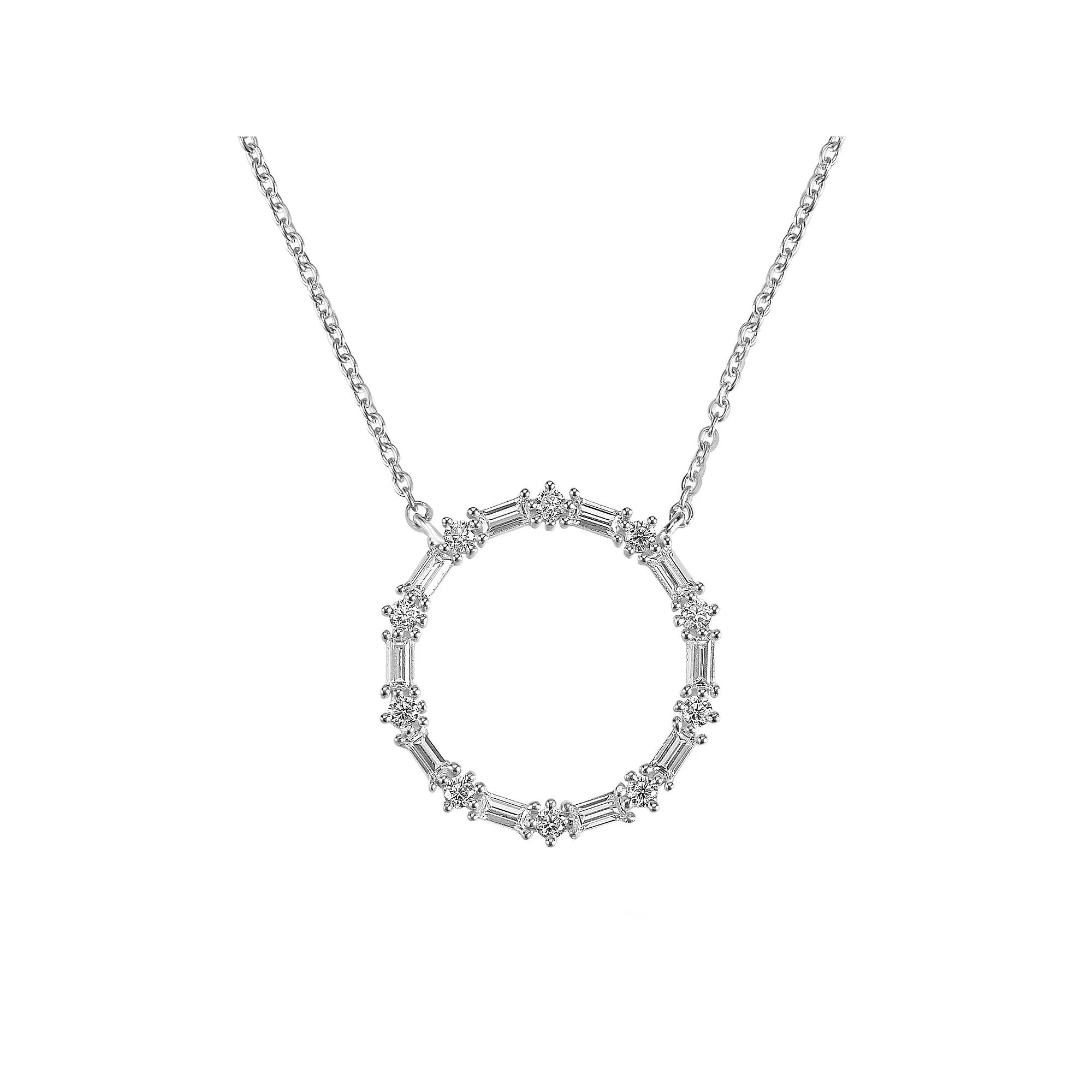 Judy Crowell Sterling Silver Open Circle CZ Necklace, Women's, Size: 18" Product Image