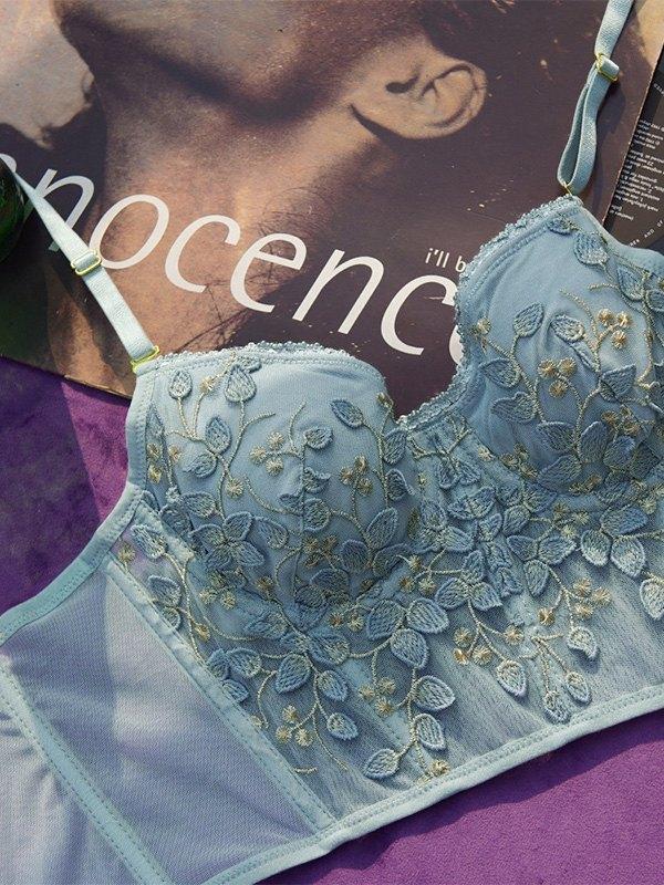 Vintage Lace Embroidery Bustier Product Image