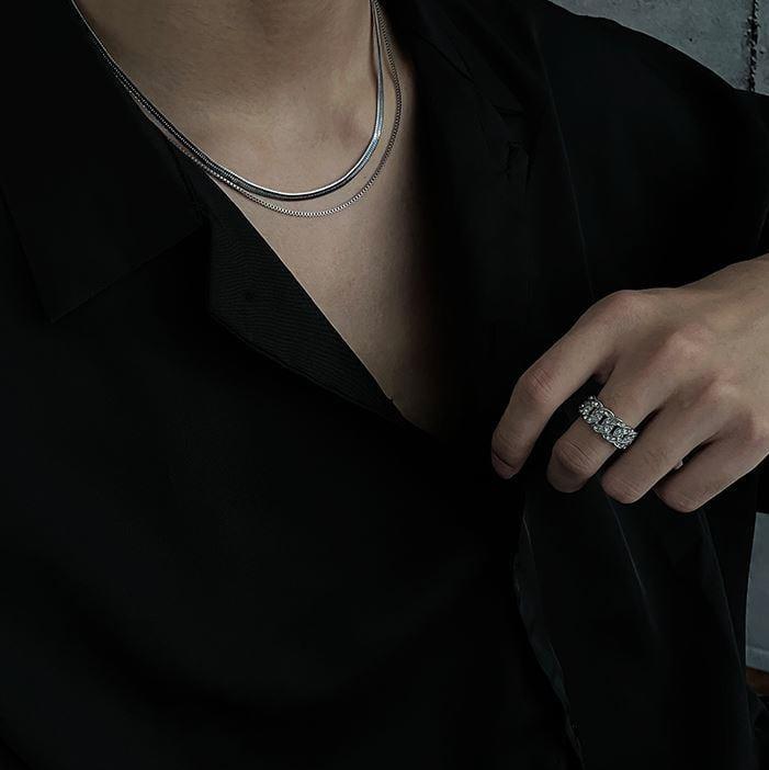 DOUBLE LAYER SNAKE CHAIN NECKLACE Product Image