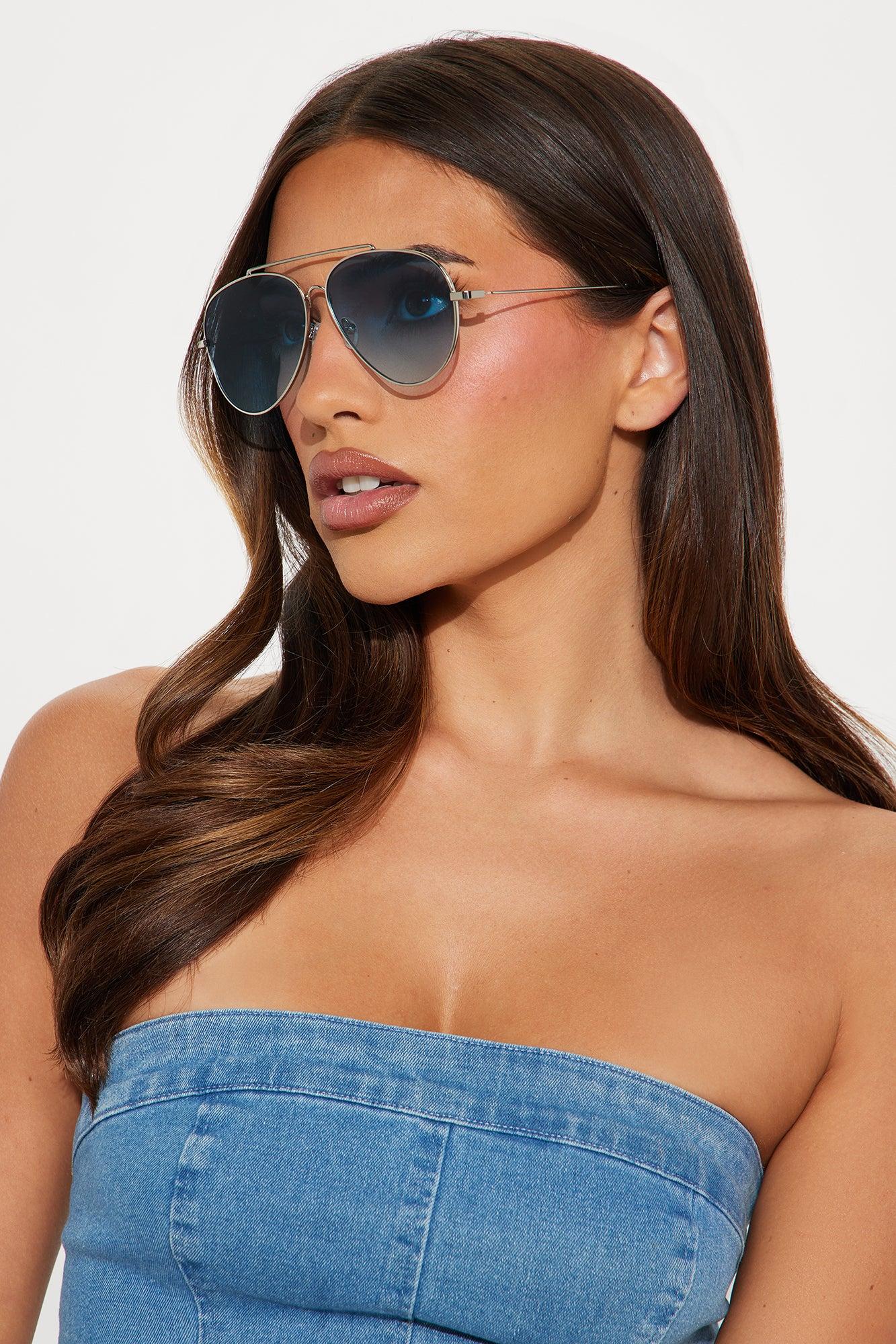 Vintage Vogue Aviator Sunglasses - Blue Product Image