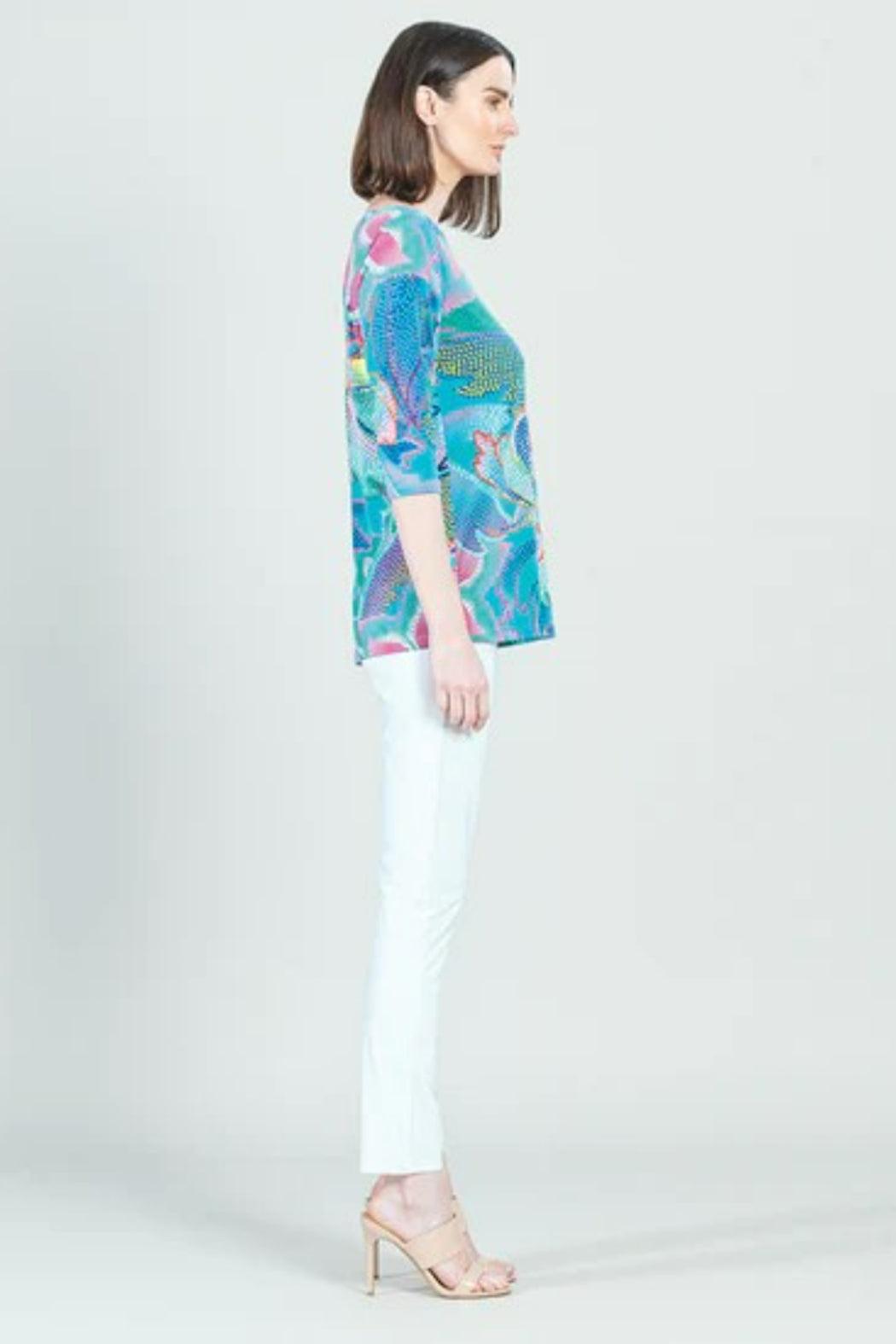 Mosaic-Print Scoop-Neck Tunic Product Image