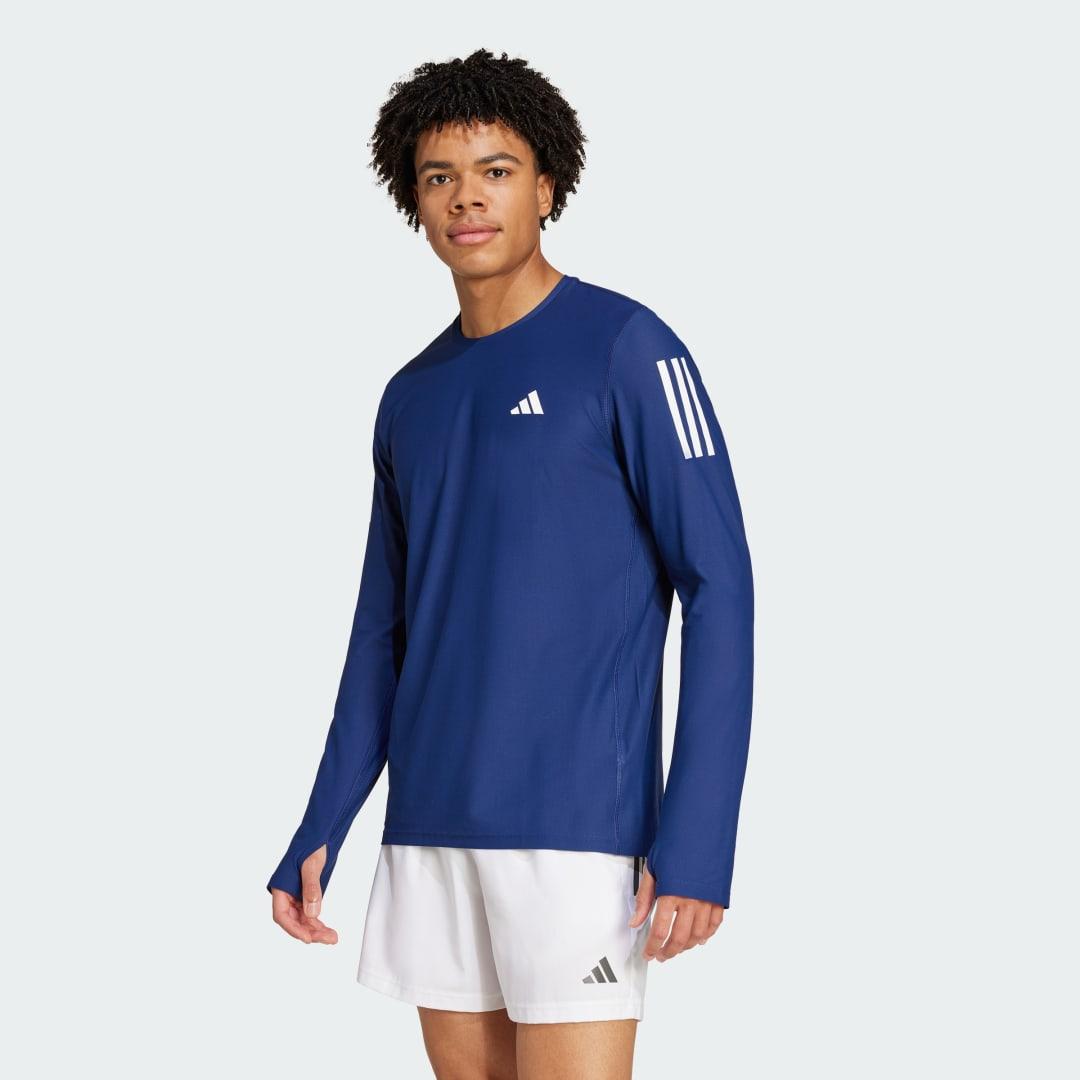 adidas Own the Run Long Sleeve Tee Dark Blue L Mens Product Image