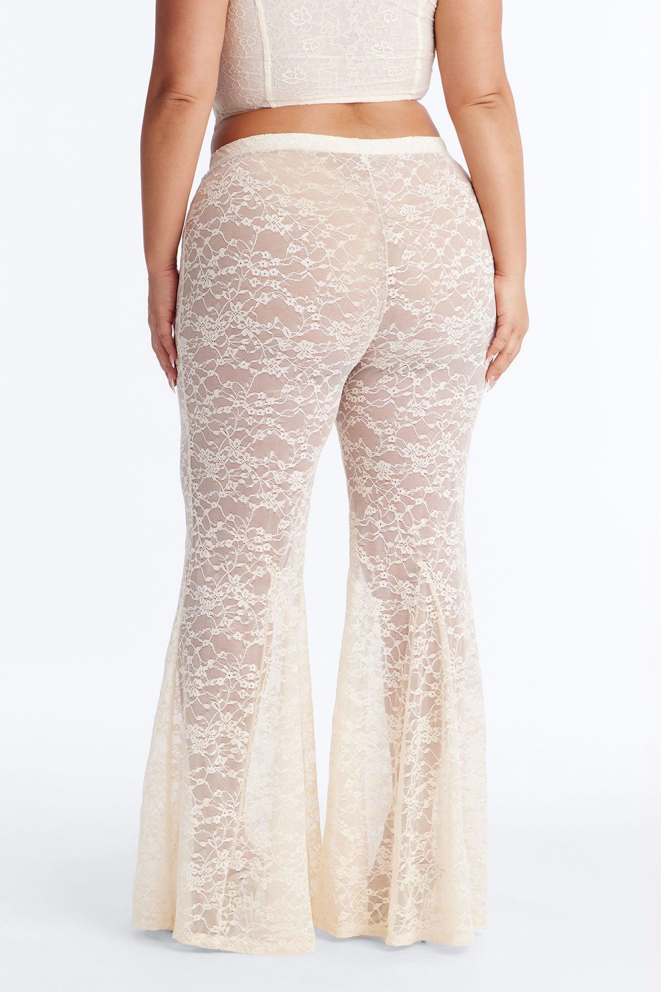 Emmalyn Lace Flare Pant - Cream Female Product Image