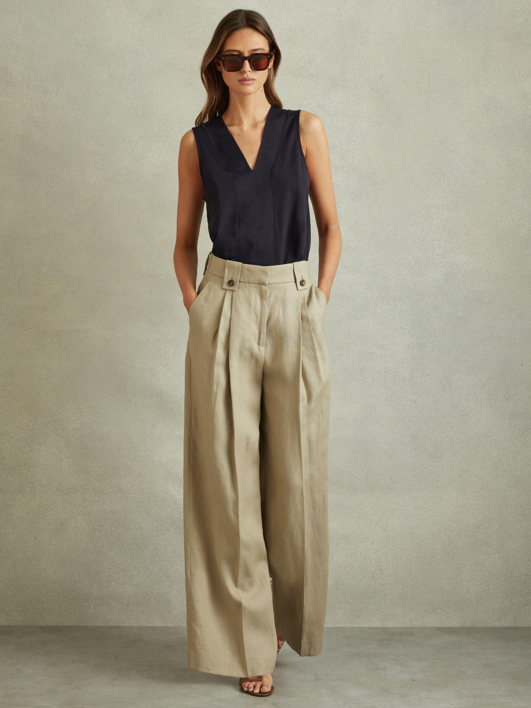 V-Neck Shell Top in Navy Product Image