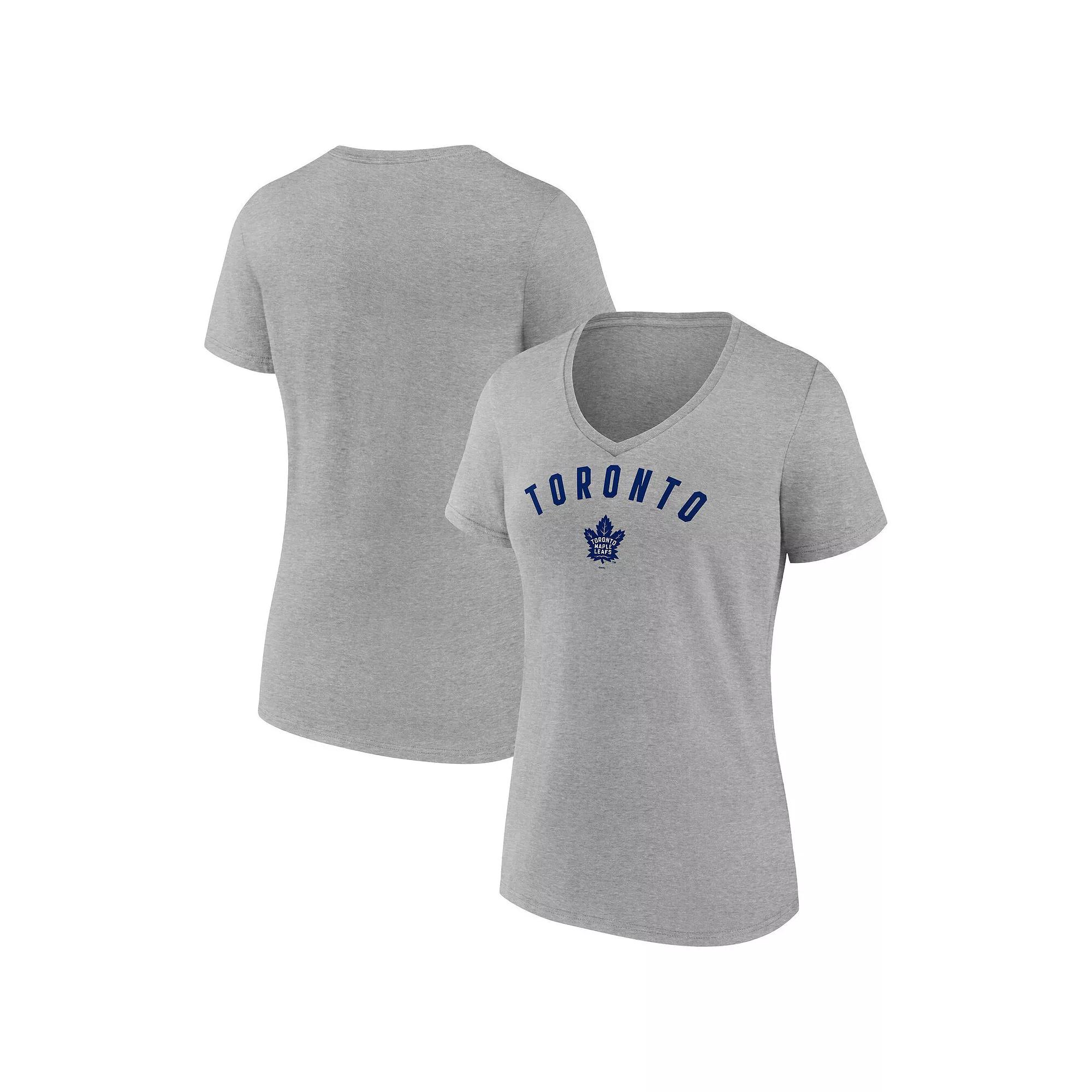 Women's Fanatics Gray Toronto Maple Leafs V-Neck T-Shirt, Size: Large, Mpl Grey Product Image