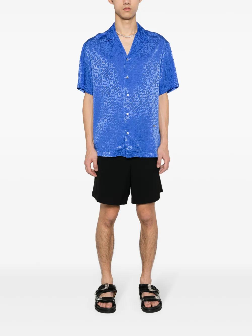 logo-jacquard bowling shirt Product Image