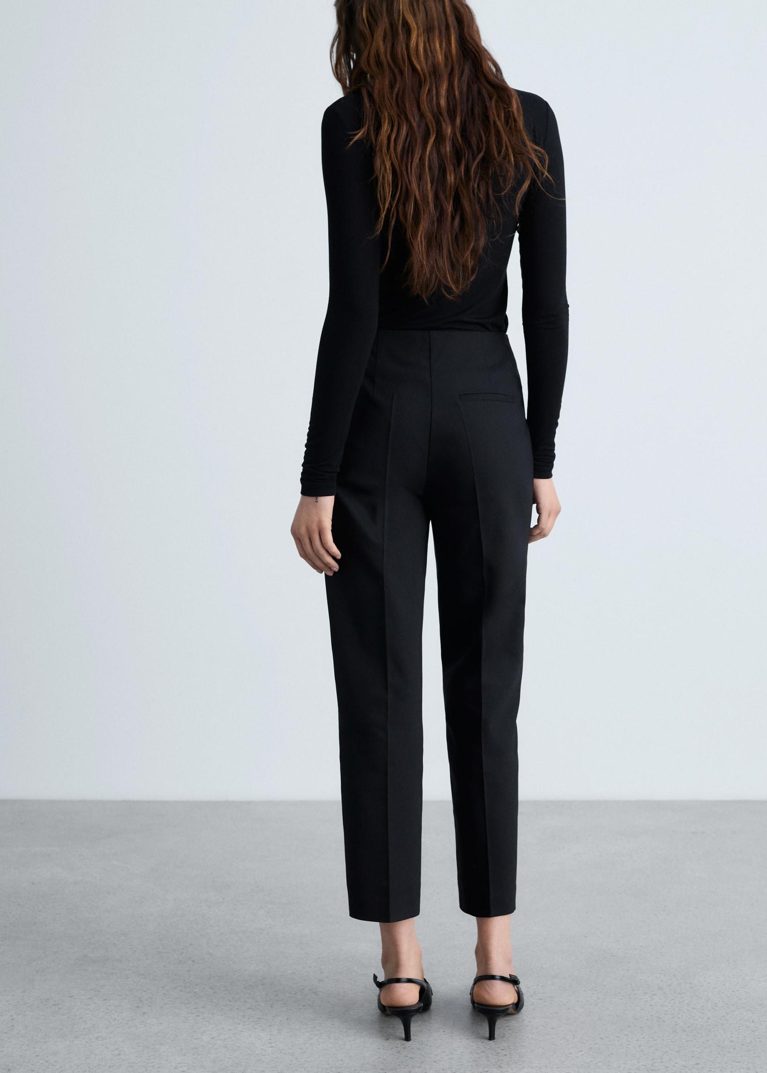 Straight pants with jewel buttons - Women | MANGO USA Product Image