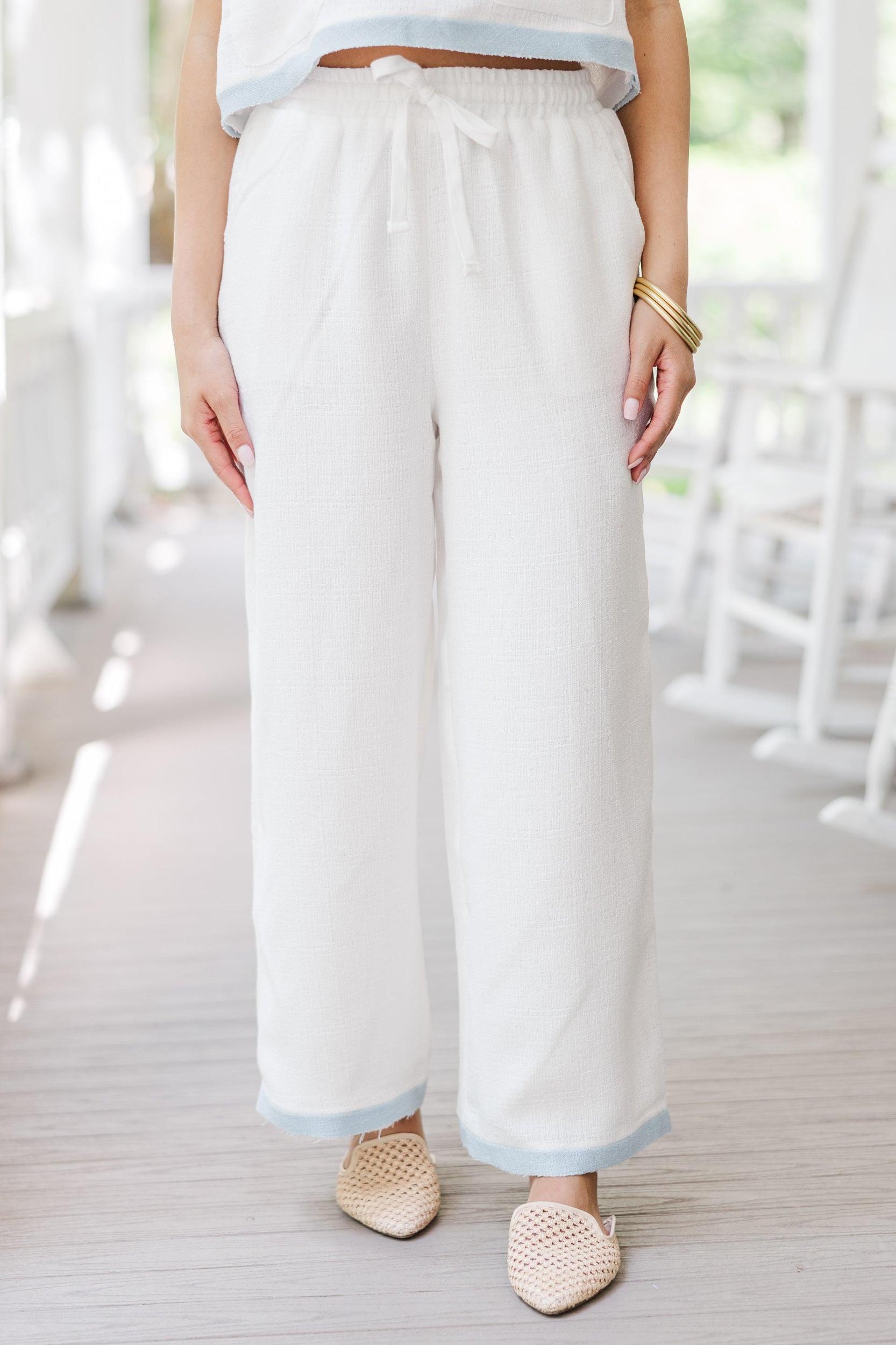 Take Care Ivory-Sky Crop Pants Female Product Image