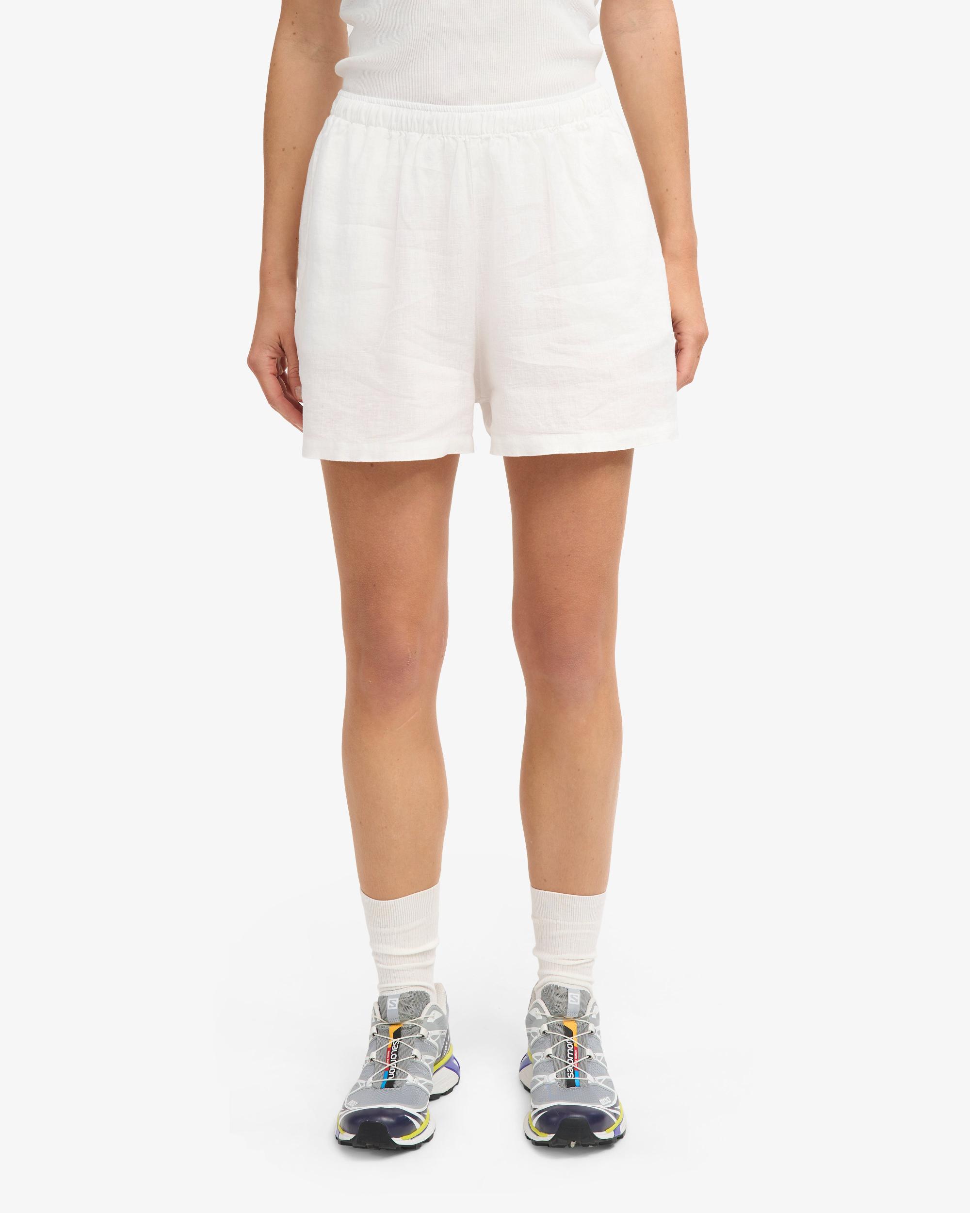Linen Shorts - Optical White Product Image