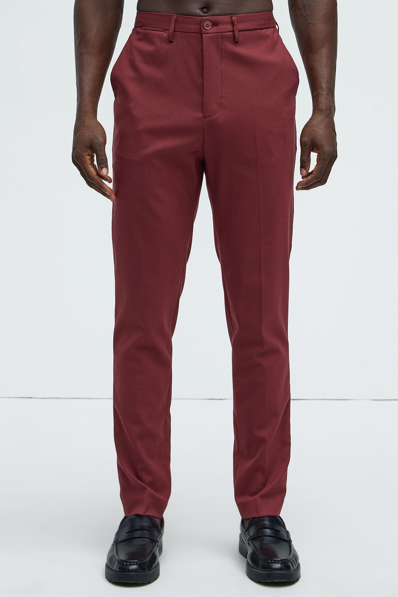 The Modern Stretch Slim Trouser - Burgundy Product Image