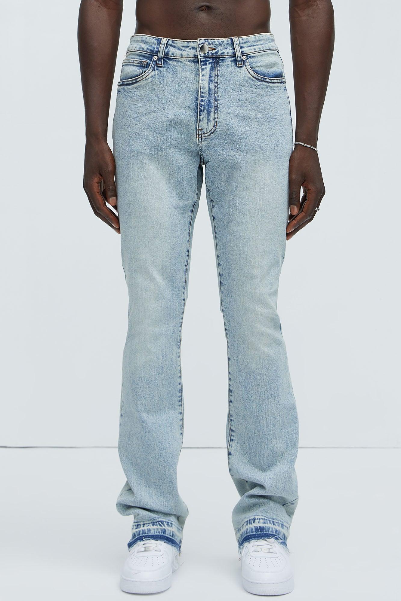 Cornell Stacked Skinny Flare Jeans - Light Wash Product Image