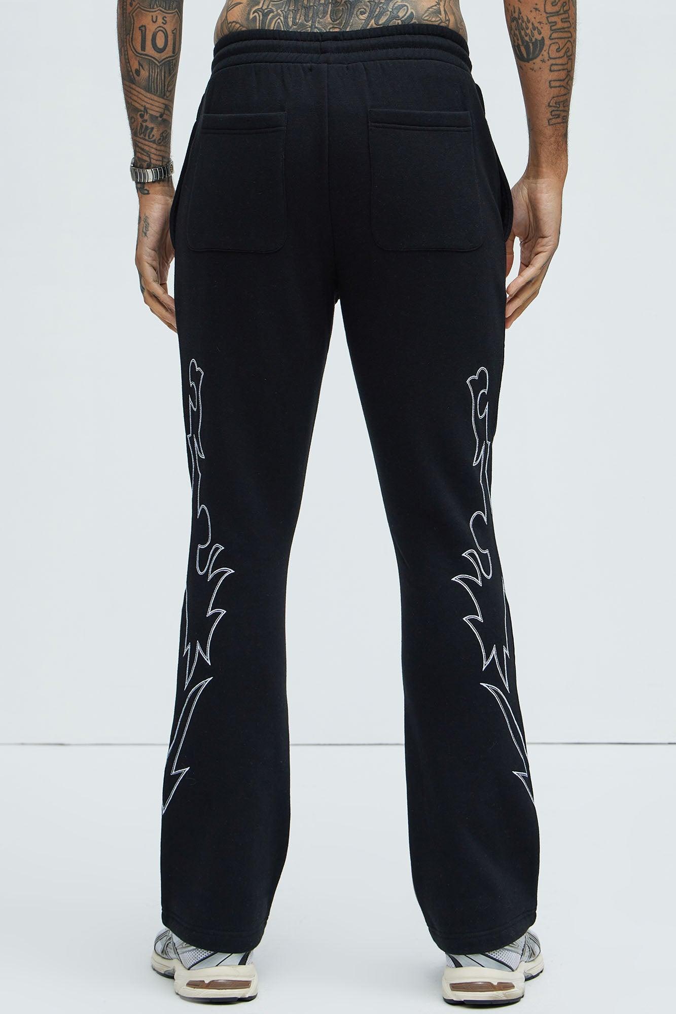 Tyson Western Skinny Flare Sweatpants - Black Product Image