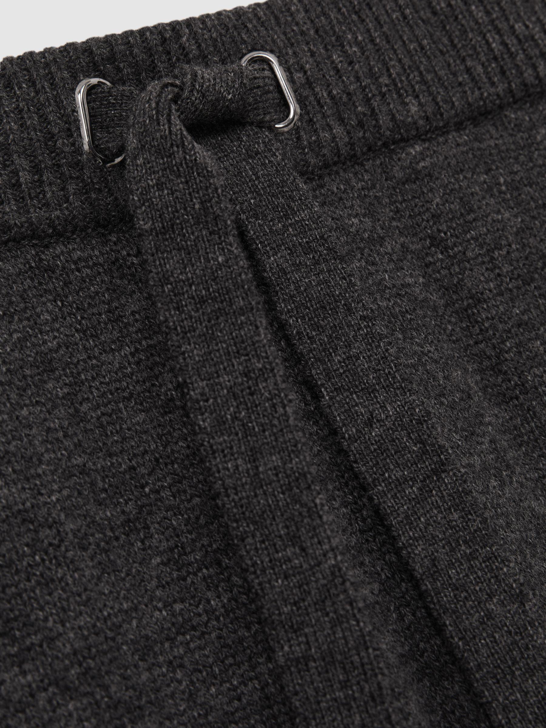 Wool Blend Heavy Knit Shorts in Charcoal Melange Product Image