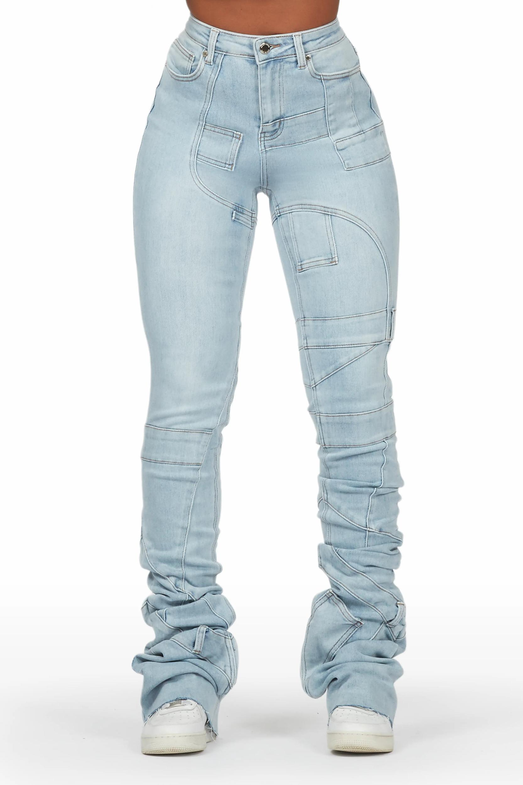 Wynter Light Wash Super Stacked Jean Female Product Image