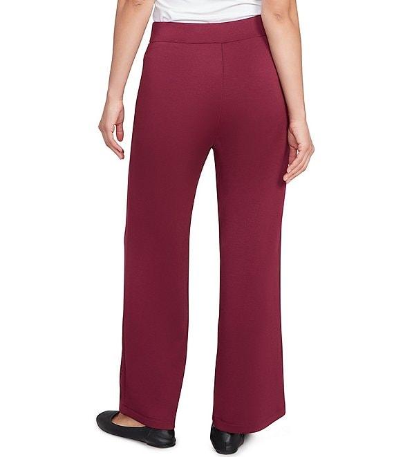 Ruby Rd. Solid Scuba Embroidered Wide Leg Pull-On Pants Product Image