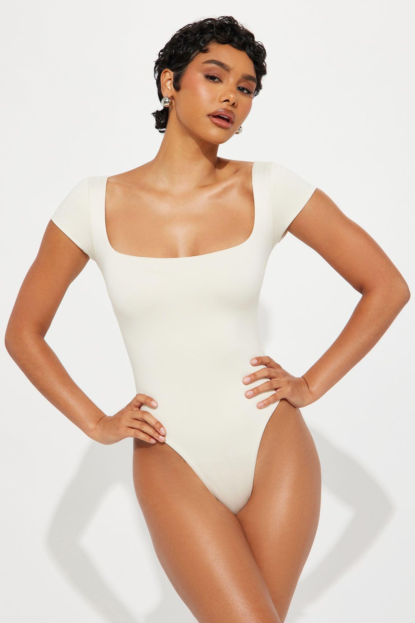 Contour Double Lined Square Neck Bodysuit - Bone Female Product Image
