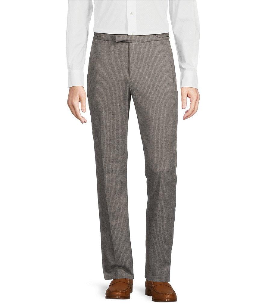 Daniel Cremieux Signature Label Mount Lussari Collection Flannel Stripe Flat Front Pants Product Image