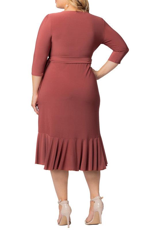 Marsala Whimsy Wrap Dress - Plus Product Image