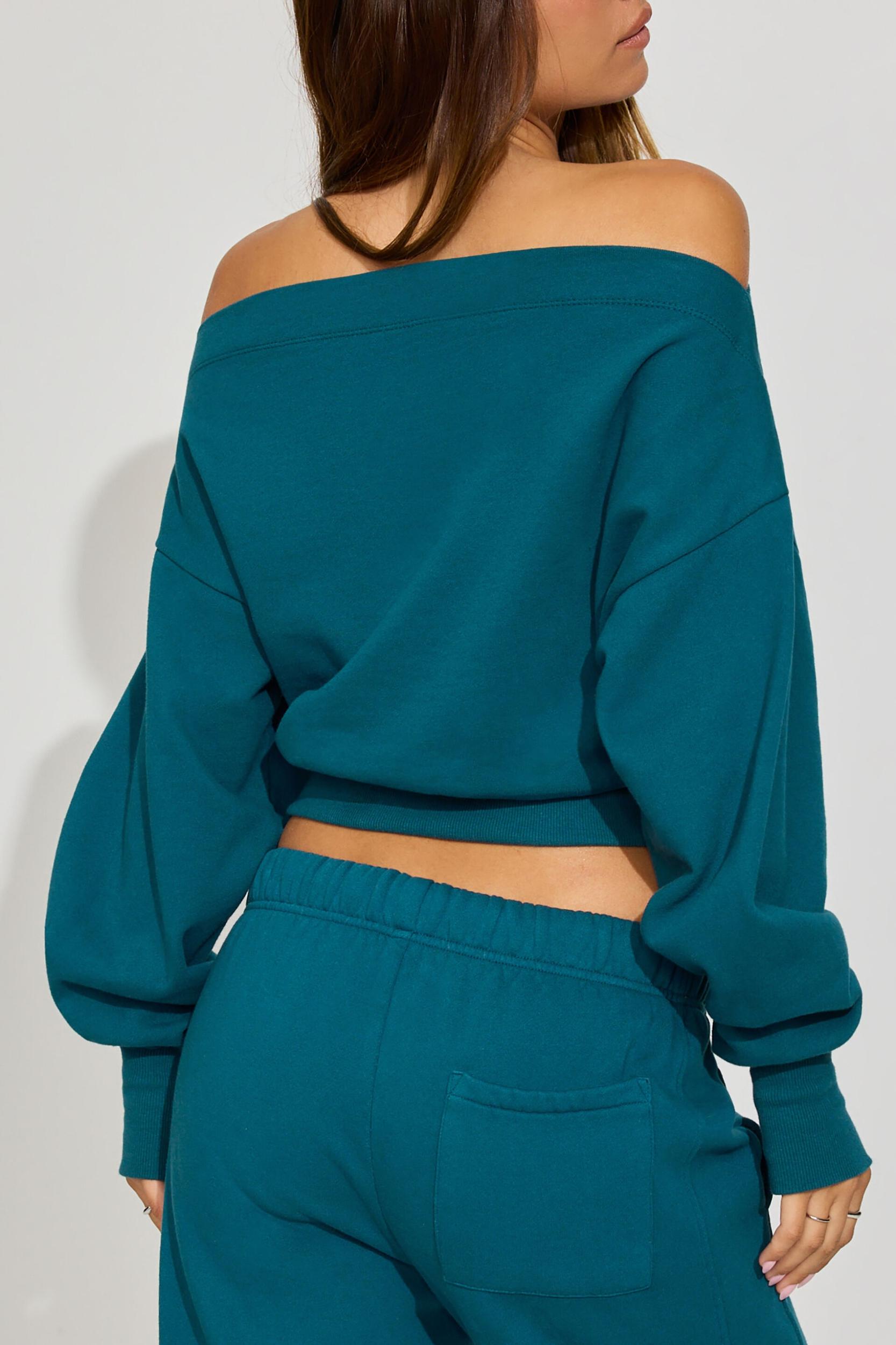 SoftTerry Rib Off Shoulder Sweater Product Image