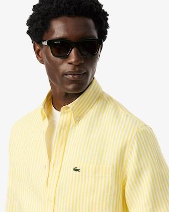 Regular Fit Striped Linen Shirt Product Image