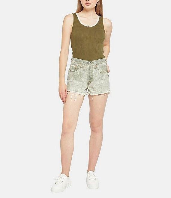 Levi's® 501® Original High Rise Frayed Hem Denim Shorts Product Image