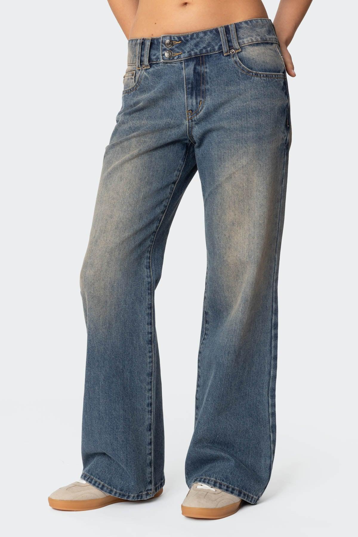 Jesi Washed Low Rise Baggy Jeans Product Image