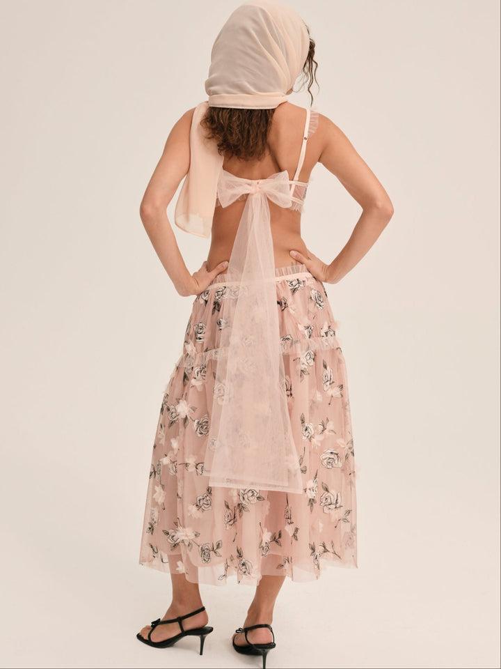 Blushing Rose Midi Skirt — Blush Product Image