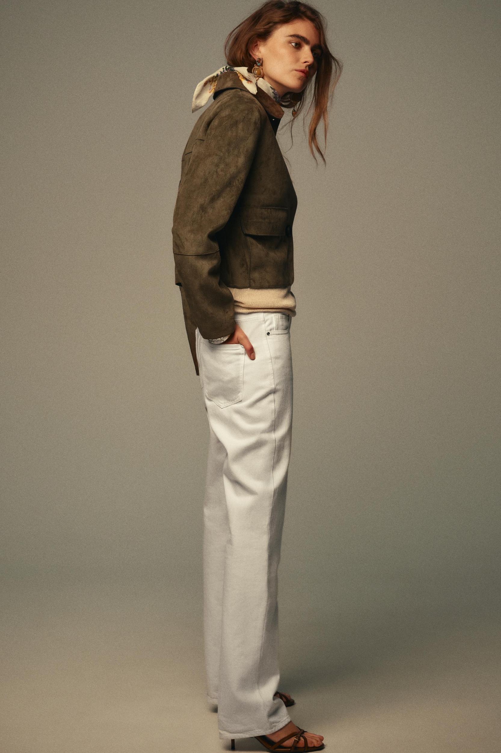 FAUX SUEDE CROPPED JACKET Product Image