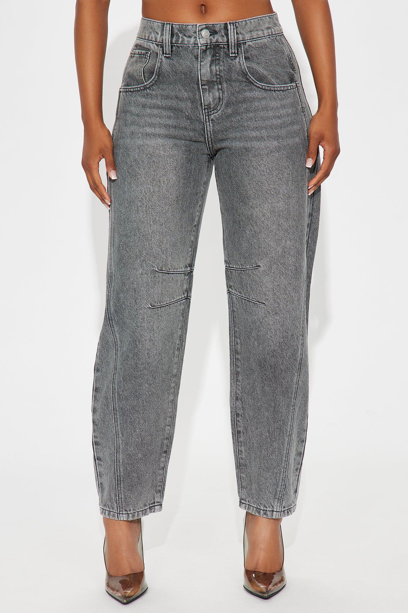 Grey Area Mid Rise Mom Jeans - Grey Female Product Image