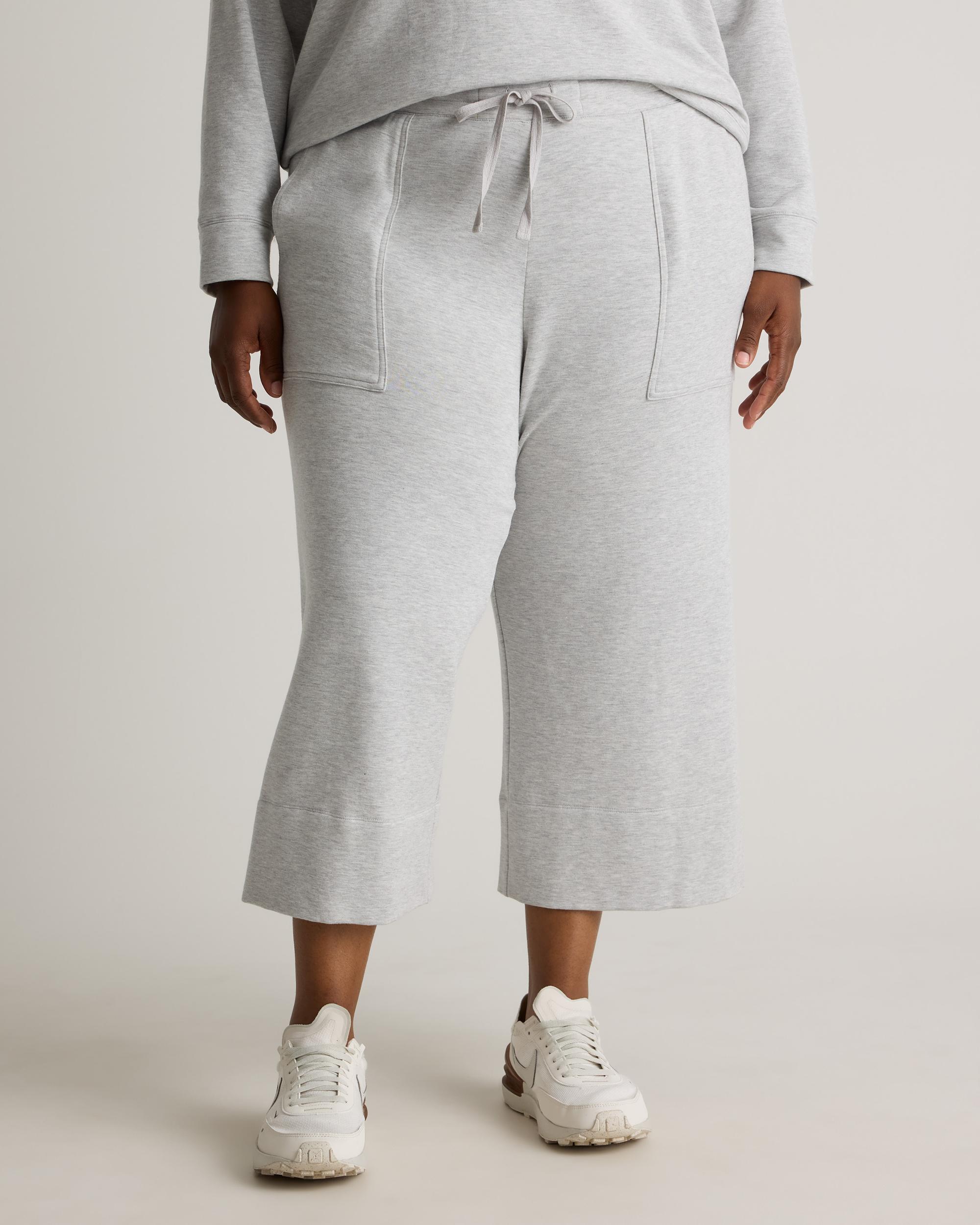 Quince | Women's SuperSoft Fleece Cropped Wide Leg Pants Lenzing Modal Product Image