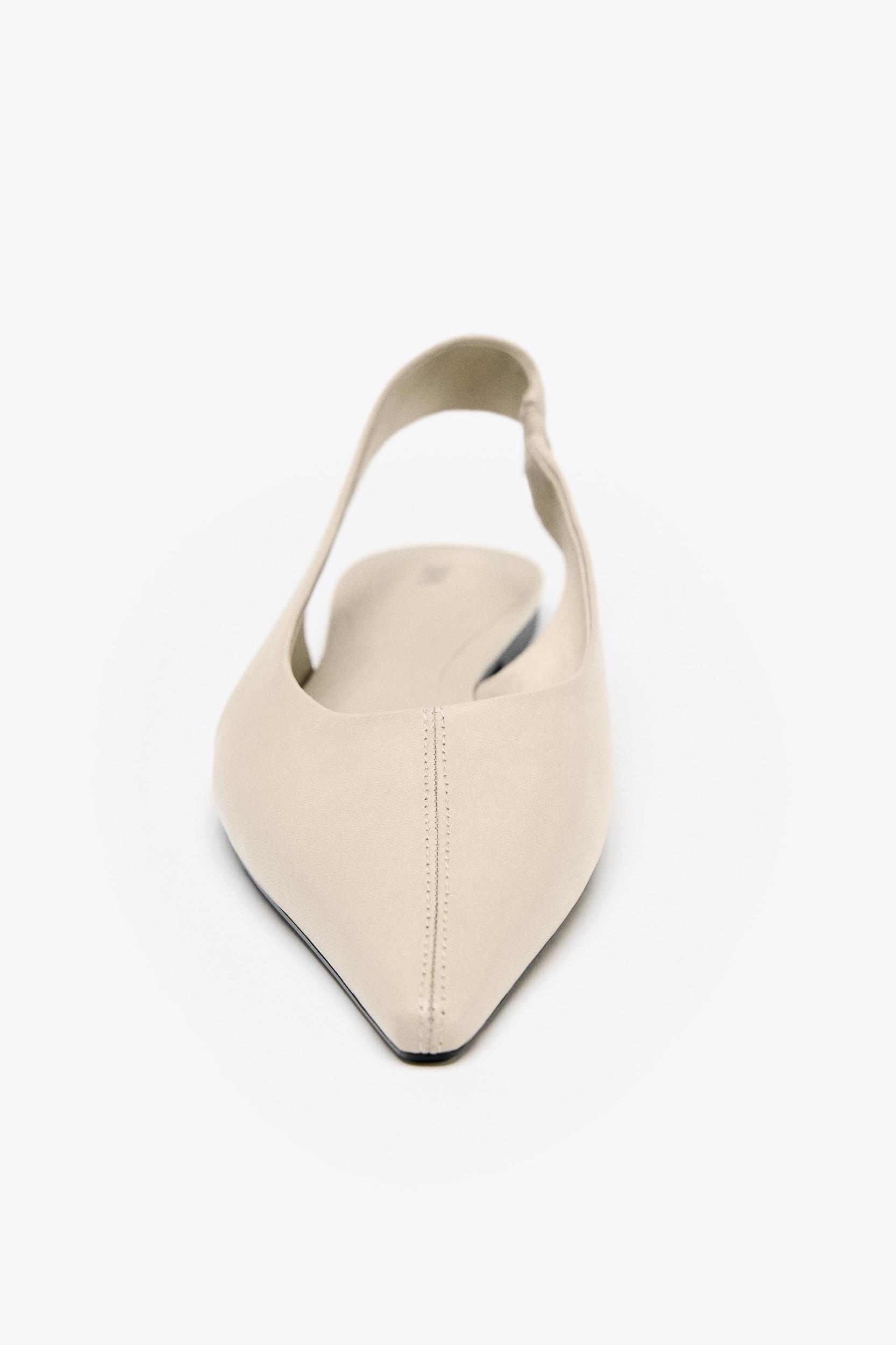 LEATHER SLINGBACK BALLET FLATS Product Image