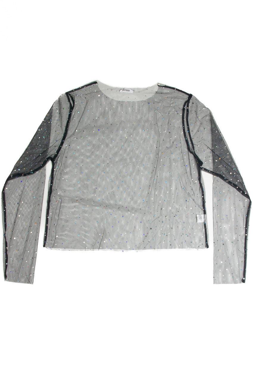Extended Sizes Mesh Holo Dot Long Sleeve Product Image