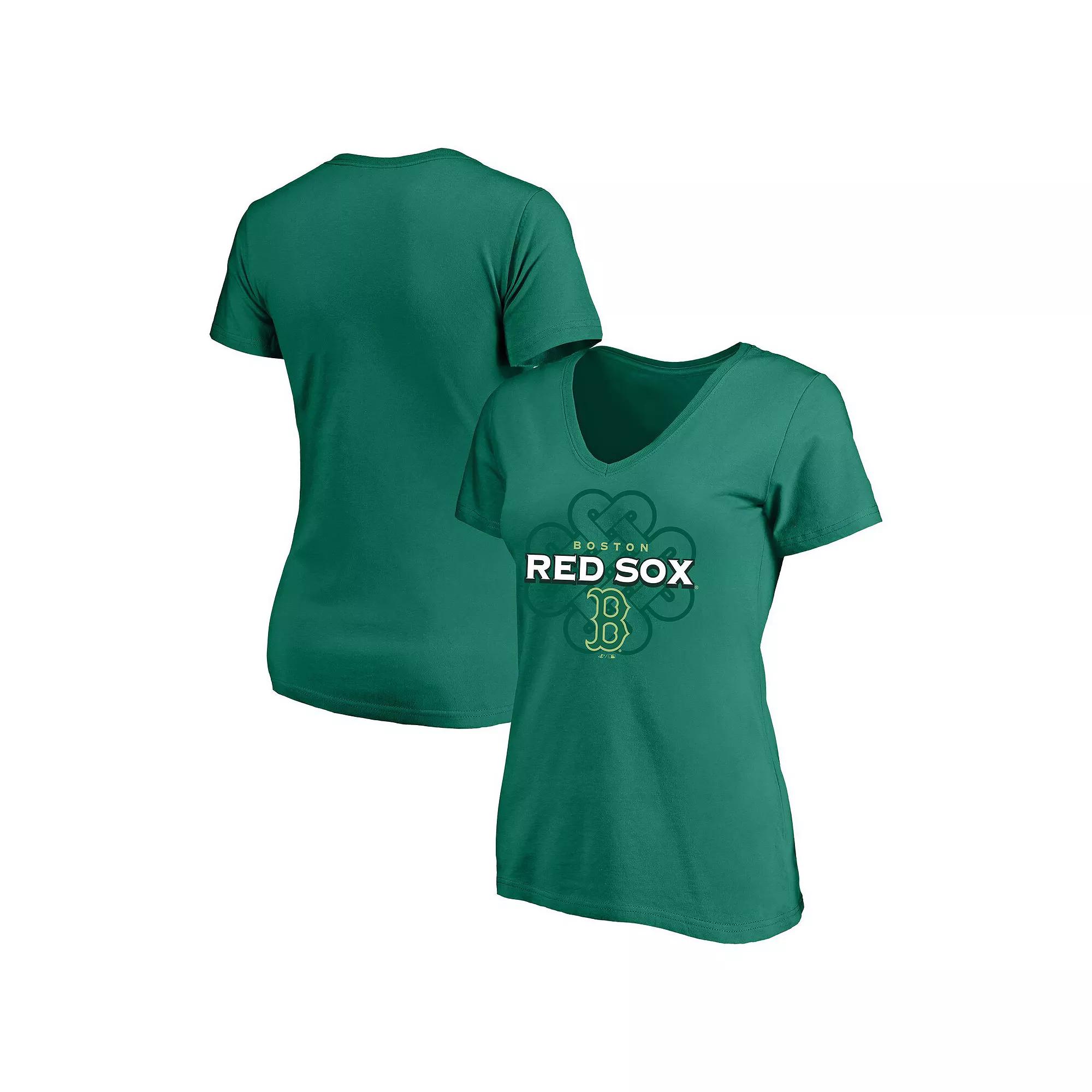 Women's Profile  Kelly Green Boston Red Sox Plus Size Celtic V-Neck T-Shirt, Size: 2XL Product Image