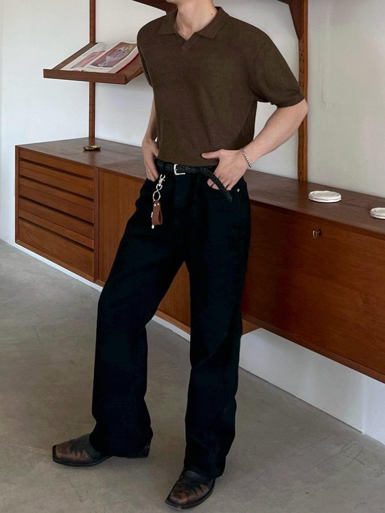 RT No. 12660 BLACK FLARED STRAIGHT PANTS Product Image